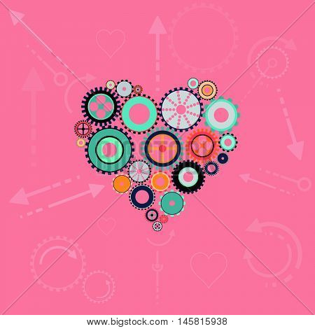 Perfect heart concept in flat design, vector illustration