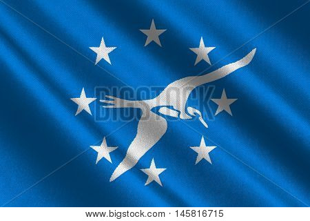 Flag of Corpus Christi is a coastal city in the South Texas United States. 3D illustration