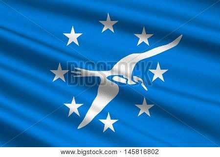 Flag of Corpus Christi is a coastal city in the South Texas United States. 3D illustration