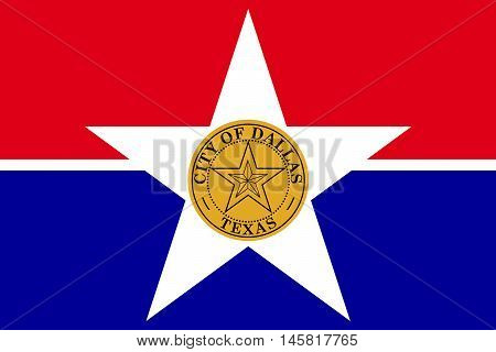 Flag of Dallas is a major city in the state of Texas United States