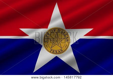 Flag of Dallas is a major city in the state of Texas United States. 3D illustration