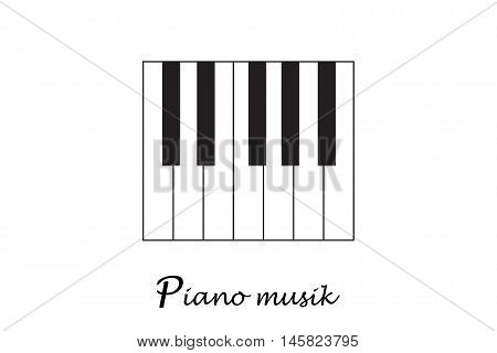 Piano. Space piano keys. Jazz music festival, poster background template. Music piano keyboard. Can be used as poster element or icon. Vector illustration.