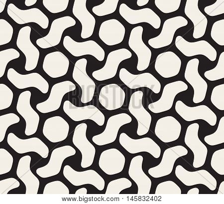 Vector Seamless Black and White Lattice Geometric Pattern. Abstract Geometric Background Design