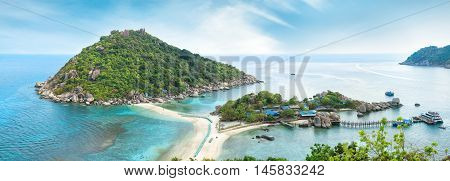 Beaches of Thailand. Empty morning Koh Nang Yuan island beach