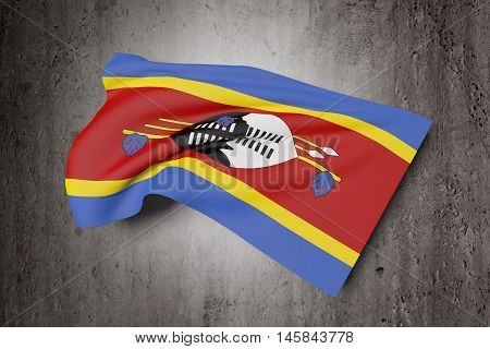 Kingdom Of Swaziland Flag Waving