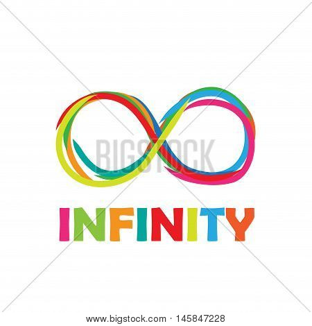 Vector sign infinity. Written with colored markers