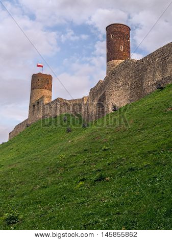 Ruins of medieval castle in Checiny, Poland