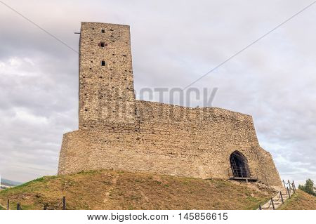 Ruins of medieval castle in Checiny, Poland