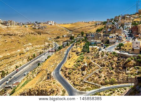 View of Al Karak city from the castle - Jordan