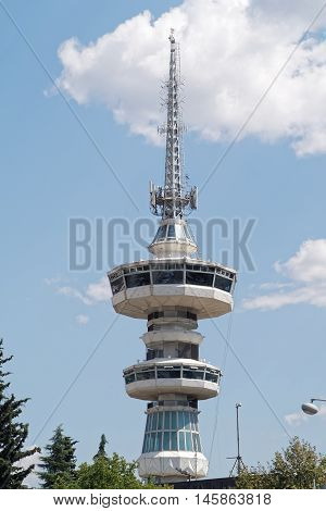 Thessaloniki, Greece - September 04 2016: OTE Group telecommunications building in Thessaloniki. On the corner of Ermou 40 & Karolou Ntil 33 streets in the center of Thessaloniki.