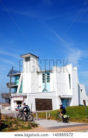 Llanelli, Wales, UK, August 16, 2016 : The Discovery Centre is a first stop for visitors to the Millennium Coastal Park