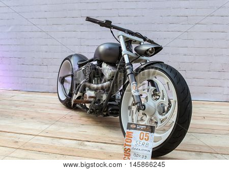 St. Petersburg, Russia - 12 August, Exclusive hand-built bike,12 August, 2016.
The annual International Festival of Motor Harley Davidson in St. Petersburg Ostrovsky Square.