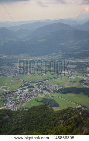 View from Untersberg Mountain in Salzburg, Austria