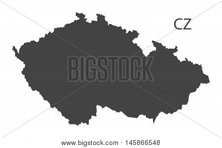 Czech Republic grey map isolated vector high res