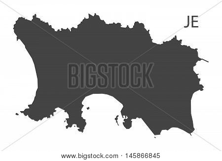 Jersey grey map isolated vector high res