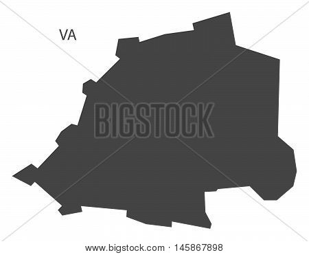 Vatican city grey map isolated vector high res