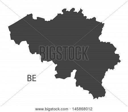 Belgium grey map isolated vector high res