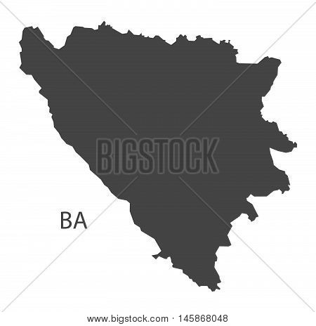 Bosnia Hercegovina grey map isolated vector high res