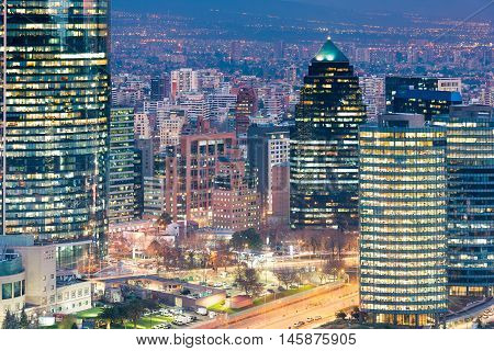 Modern office buildings at Providencia district in Santiago de Chile