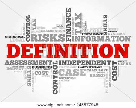 DEFINITION word cloud business concept, presentation background