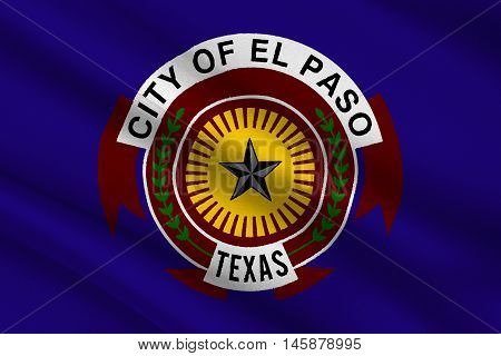 Flag of El Paso in Texas United States. 3D illustration