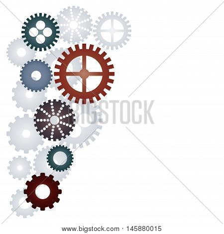 Vector abstract gears background in flat design