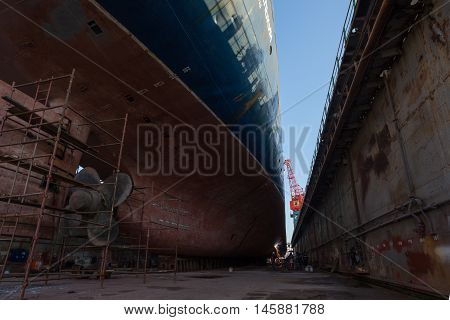 repair ship in the dock dry dock ship repair