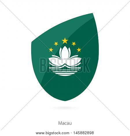 Flag of Macau in the style of Rugby icon. Vector Illustration.