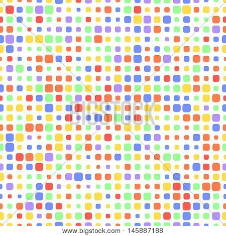 Colored squares of different sizes. Seamless pattern