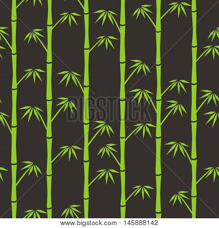 Green silhouettes of bamboo on brown background