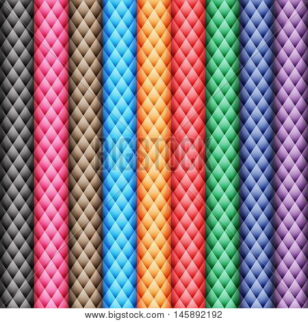 Colored rhombus. Mountains. Seamless pattern. Color palette
