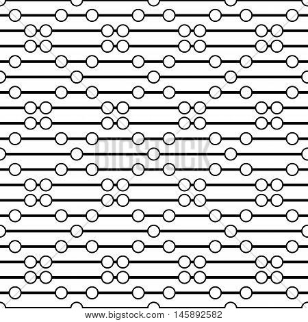 Circles on the thread. Simple bead. Seamless pattern