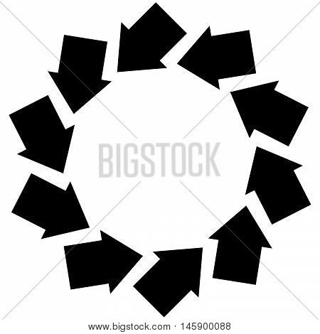 Concentric Arrows Symbol To Illustrate Rotation, Gyration, Torsion, Turning Concepts