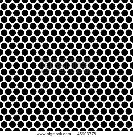 Seamlessly Repeatable Pattern With Dots, Circles. Monochrome Abstract Illustration In Speckled, Half