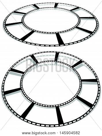 Circle Filmstrip Isolated With Shadow For Photography, Multimedia Concepts