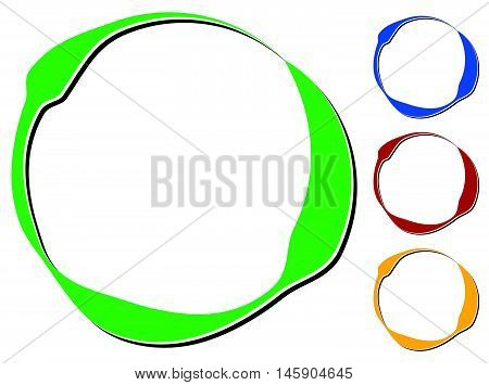 Circle Design Element With Knockout Shadow In 4 Colors
