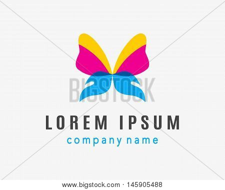 Butterfly creative company logo template. Business concept