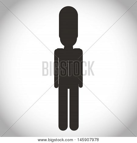 Silhouette of soldat icon. London england landmark and british theme. Isolated design. Vector illustration