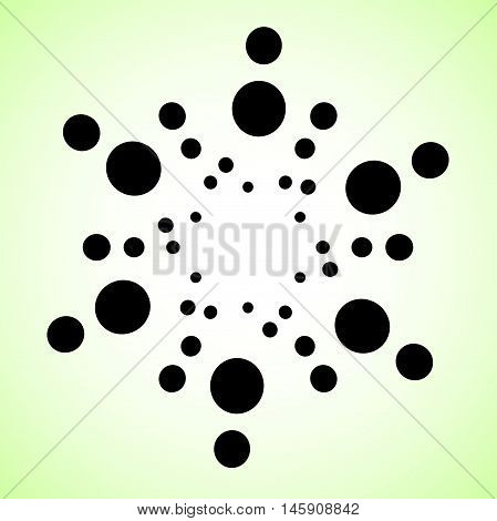 Dotted, Circles Circular Element, Abstract Monochrome Motif