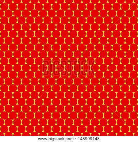 Dotted Repeatable Popart Like Duotone Pattern. Speckled Red Yellow Pointillist Background. Seamlessl