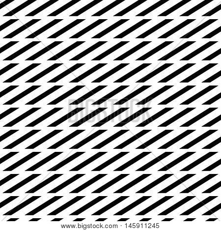 Geometric Seamless Monochrome Pattern With Parallelograms, Squares.