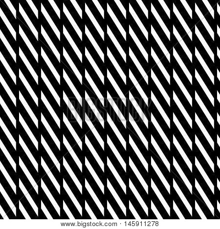 Geometric Seamless Monochrome Pattern With Parallelograms, Squares.