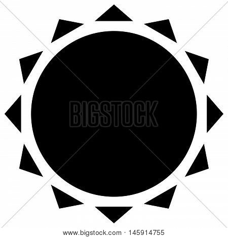 Sun With Corona Icon. Simple Geometric Clip Art.