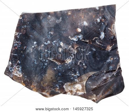 Black Flint Stone Isolated On White