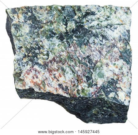 Dunite (olivinite) Stone Isolated On White
