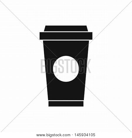Coffee in take away cup icon in simple style isolated on white background vector illustration