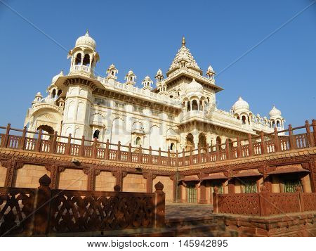 White and Brown Jainism Temple in Rajasthan, India