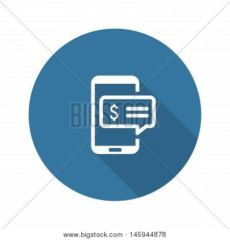 SMS Notification Icon. Flat Design Isolated Illustration. App Symbol or UI element. Mobile Phone with Popup Message.