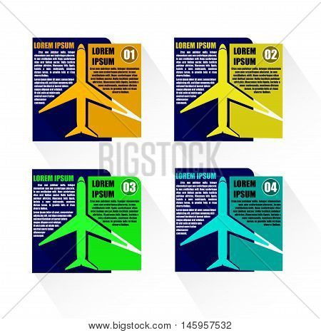 AIRPLANE INFOGRAPHIC TEMPLATE VECTOR ILLUSTRATION, ARTISTIC FLAT