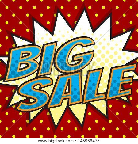 bigsale pop art comic book background vector illustration